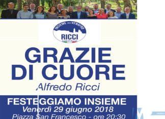 I ringraziamenti del Neo Sindaco di Venafro Ricci, domani serata popolare in piazza Merola rione San Francesco