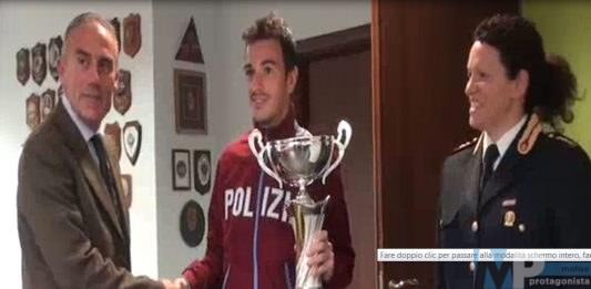 Isernia – Il Questore Pellicone riceve Daniele D’Onofrio, atleta delle Fiamme Oro vincitore della “ Corrisernia 2018