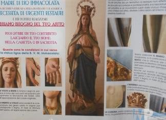 Ripresa la raccolta fondi per il restauro della statua lignea della Madonna dopo il recente furto