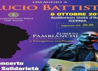 Concerto di solidarietà, omaggio a Lucio Battisti, questa sera all’auditorium, organizzato dall’International Inner Wheel di Isernia