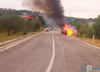 Fornelli – Auto in fiamme lungo la provinciale Vandrina
