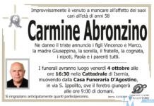 Isernia – I funerali di Carmine Abronzino previsti per domani venerdì 4 Ottobre.