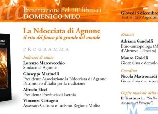 Agnone, presentazione del libro ” La ndocciata di Agnone” di Domenico Meo