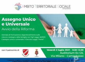 Il 2 luglio a Campobasso convegno sull’Assegno unico e universale e l’avvio della riforma