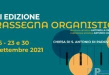 Campobasso – Rassegna organistica 2020/’21 con Italo Di Cioccio – Giovedì 16 settembre 2021 – ore 19, Chiesa di Sant’Antonio di Pado