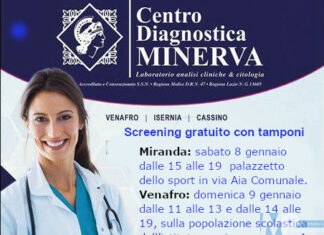 Diagnositca Minerva, screening gratuito con tamponi antigenici per studenti a Venafro e Miranda