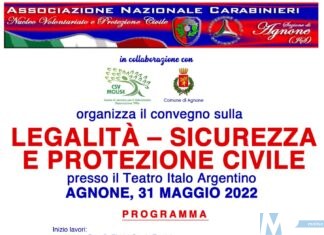 ‘Legalità, sicurezza e protezione civile’, convegno al teatro Italo-Argentino di Agnone