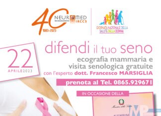 Neuromed, Giornata nazionale della Salute della Donna, “difendi il tuo seno”ecografia mammaria e visita senologica gratuite