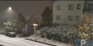 Prima neve nel capoluogo di regione