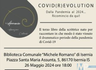 Isernia 26 maggio, Denise Lorella Narducci presenta il suo libro: “COVID (R) EVOLUTION”(dalla pandemia al 2024 …Ricomincio da qui.
