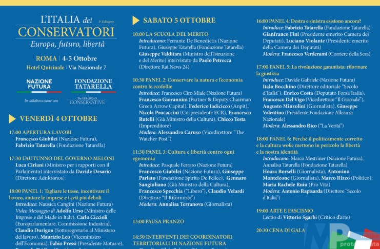 Venerdì e sabato a Roma torna “l’Italia dei Conservatori”. Ecco il programma completo