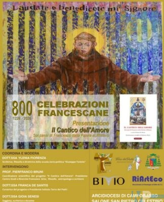 Campobasso- Presentazione libro: IL CANTICO DELL’AMORE – Sui passi di Francesco dalla Parola al Mistero